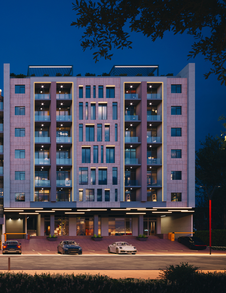 Sudex 3 front elevation at night
